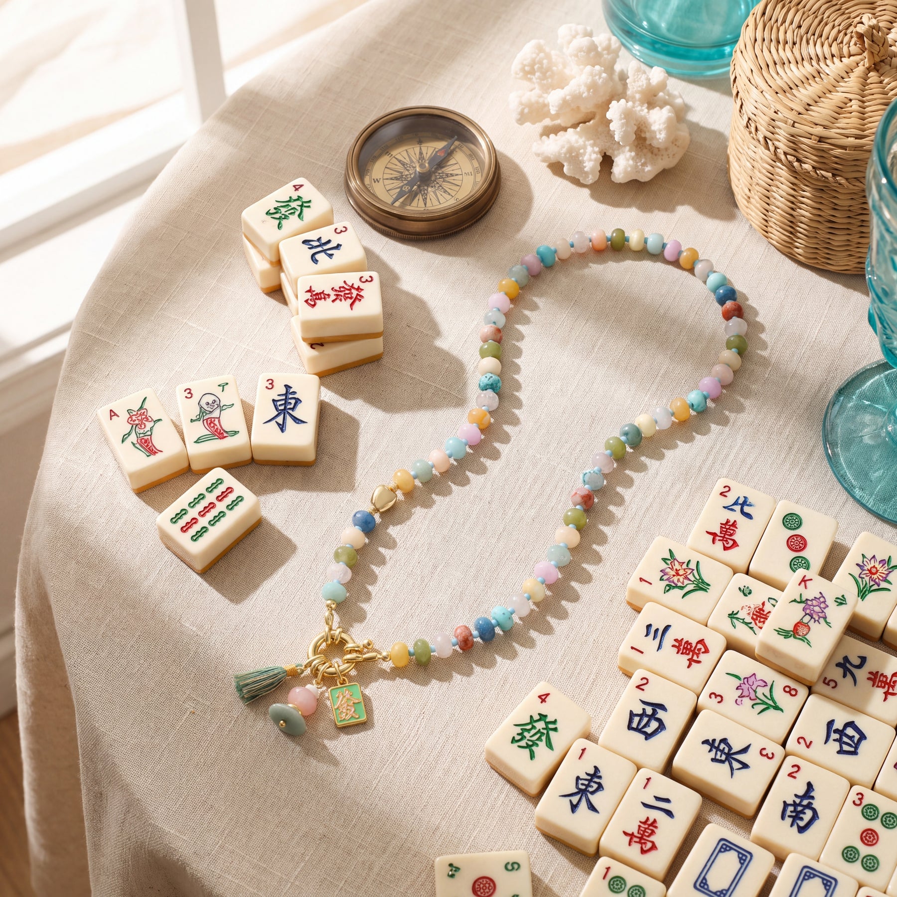 Glücks-Mahjong-Frücksspiel-Halskette
