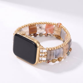 Wild Grace Achat-Stretcharmband für Apple Watch, Silber