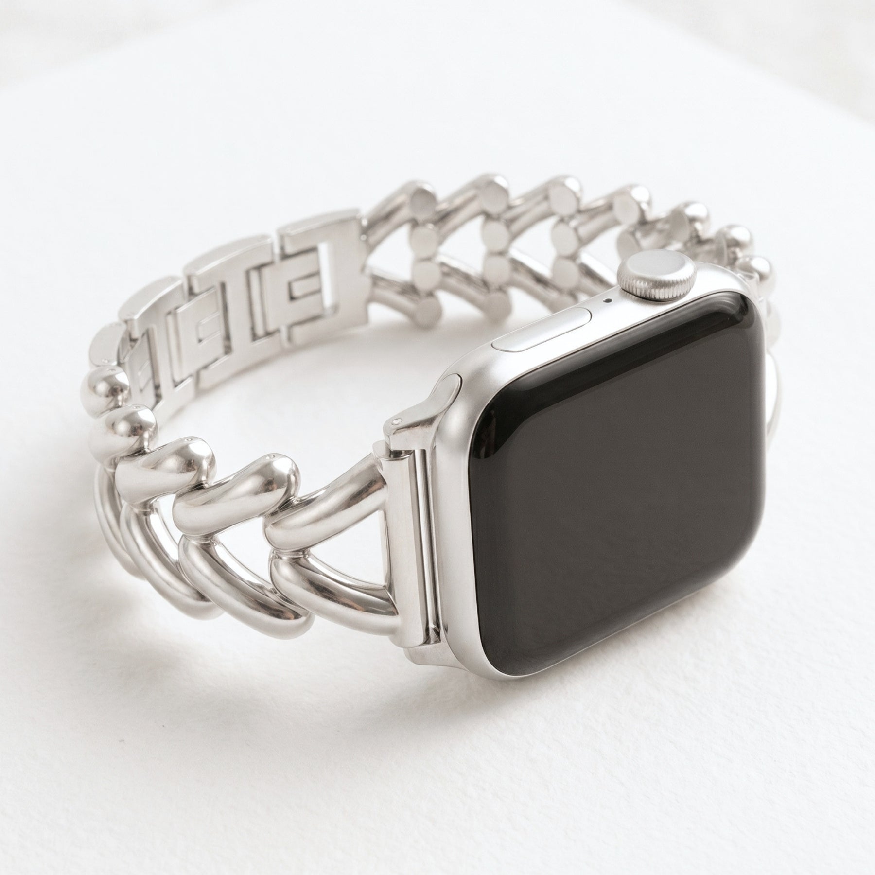 Platin Geflochtenes Luxusarmband für Apple Watch
