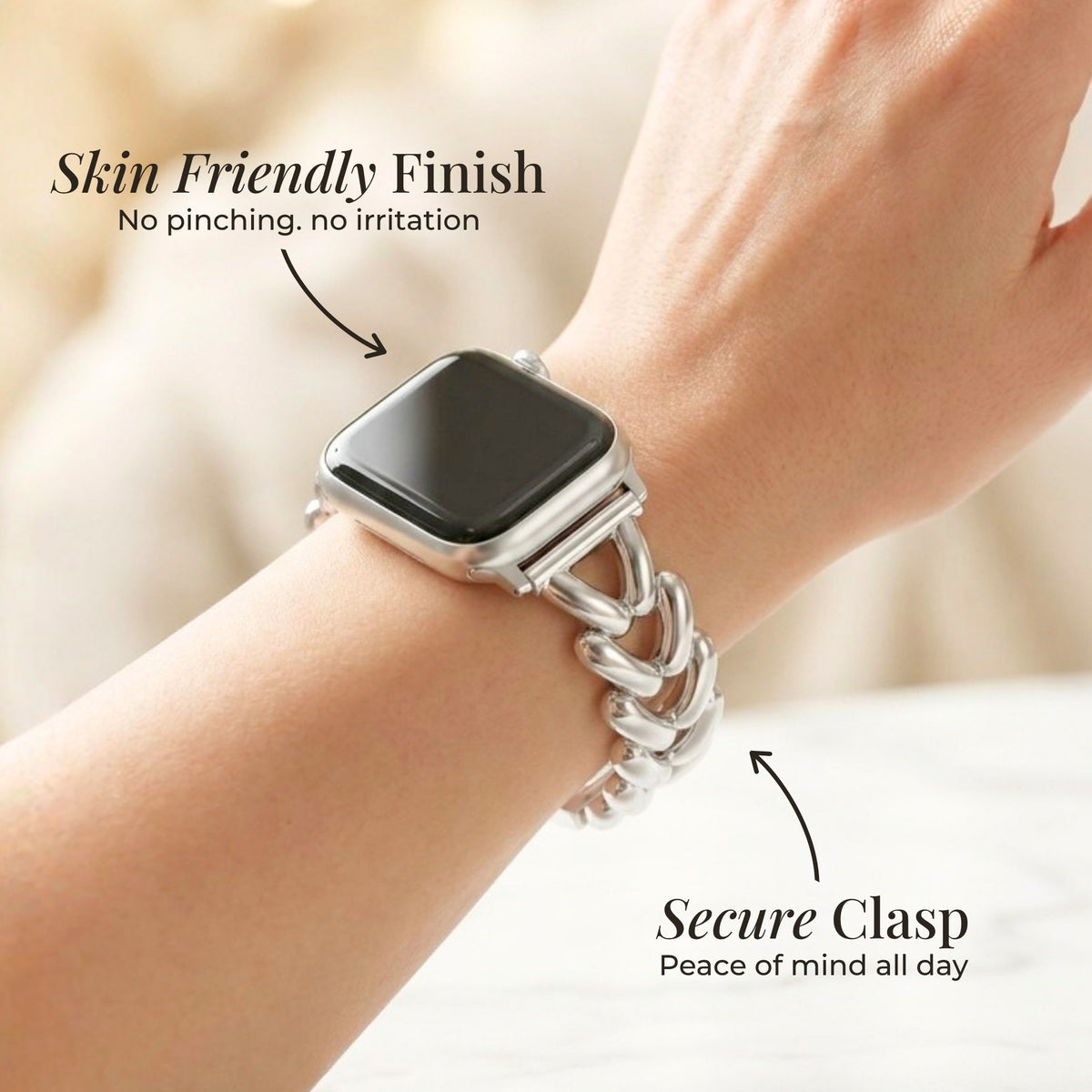 Platin Geflochtenes Luxusarmband für Apple Watch