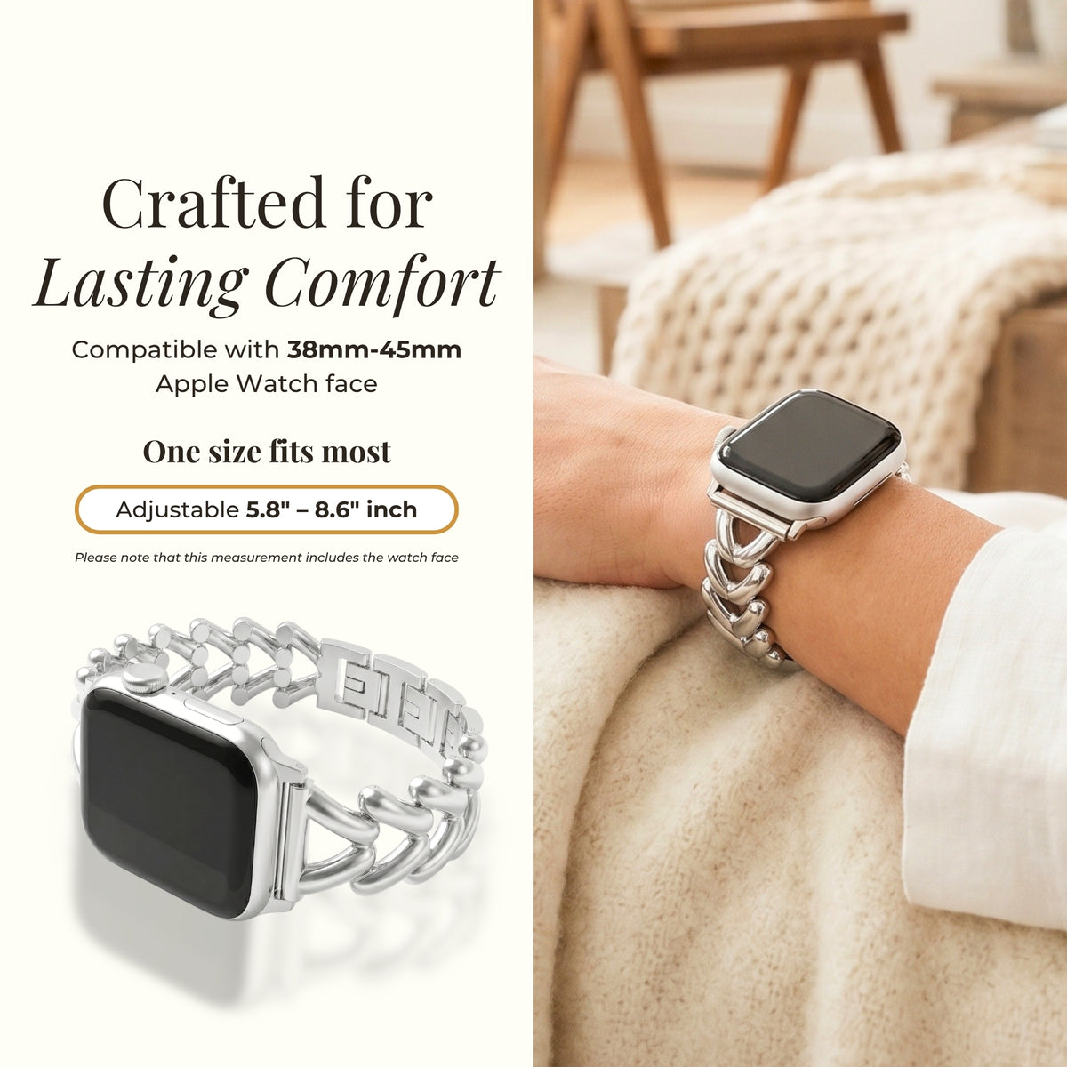 Platin Geflochtenes Luxusarmband für Apple Watch