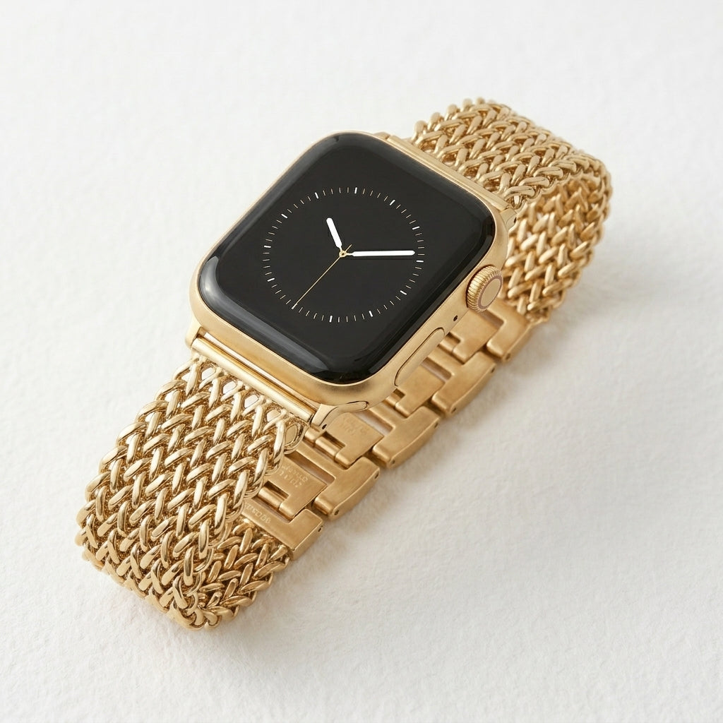 Luxuriöses Apple Watch Armband aus Goldkette