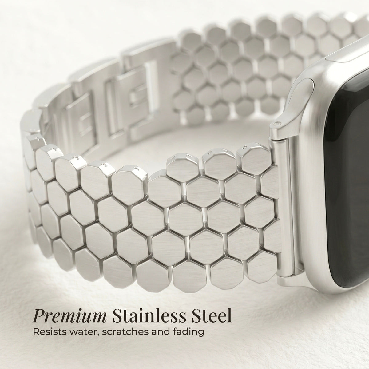 Silbernes Honeycomb Luxusarmband für Apple Watch
