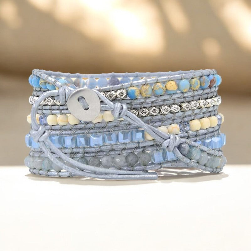 Heilender Topas Königin Silber Wickelarmband