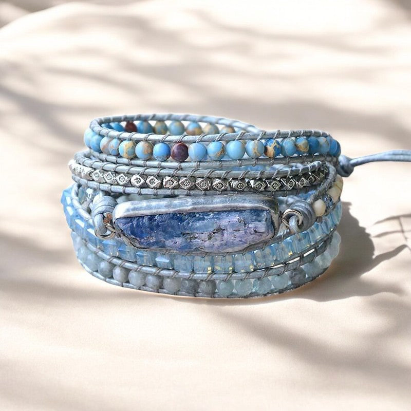 Heilender Topas Königin Silber Wickelarmband