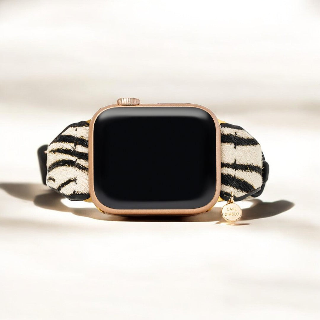 Zebra Luxe Leder Apple Watch Armband