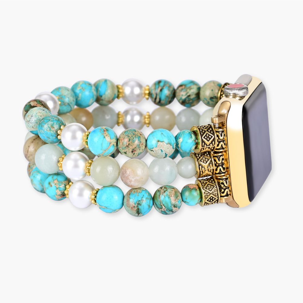 Ocean Breeze Jasper Stretch-Uhrenarmband