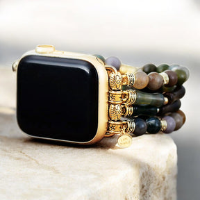 Vintage Achat Stretch Apple Watch Armband