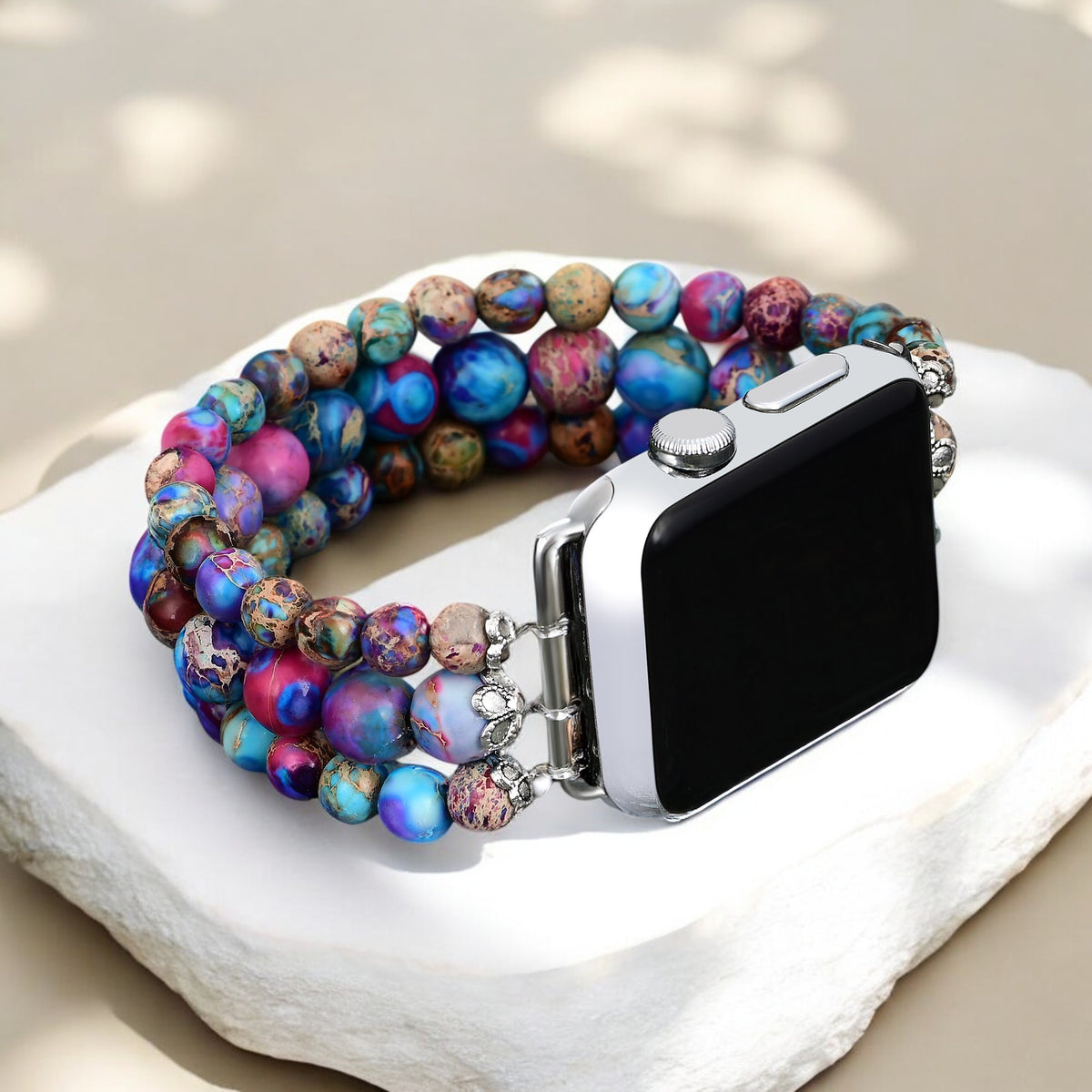 Stretch-Armband Apple Watch mit Achatkristall