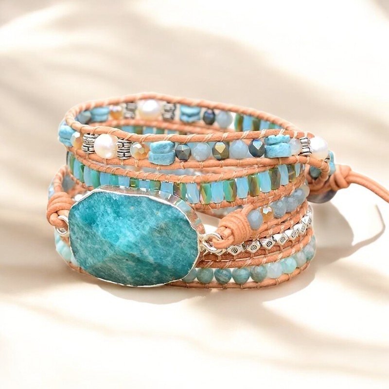 Amazonit Himmel auf Erden Wickelarmband