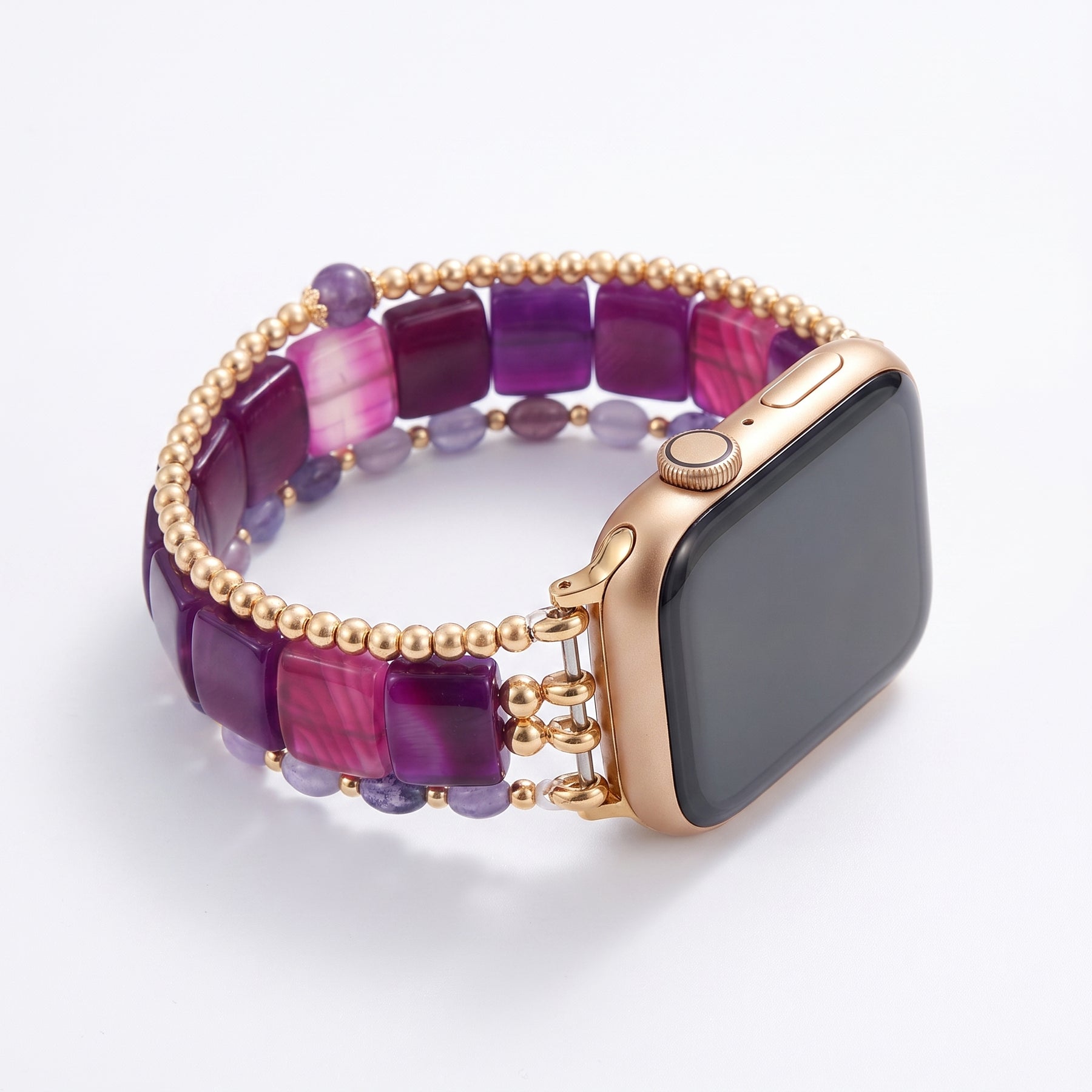 Wild Grace Achat-Stretcharmband für Apple Watch, Silber