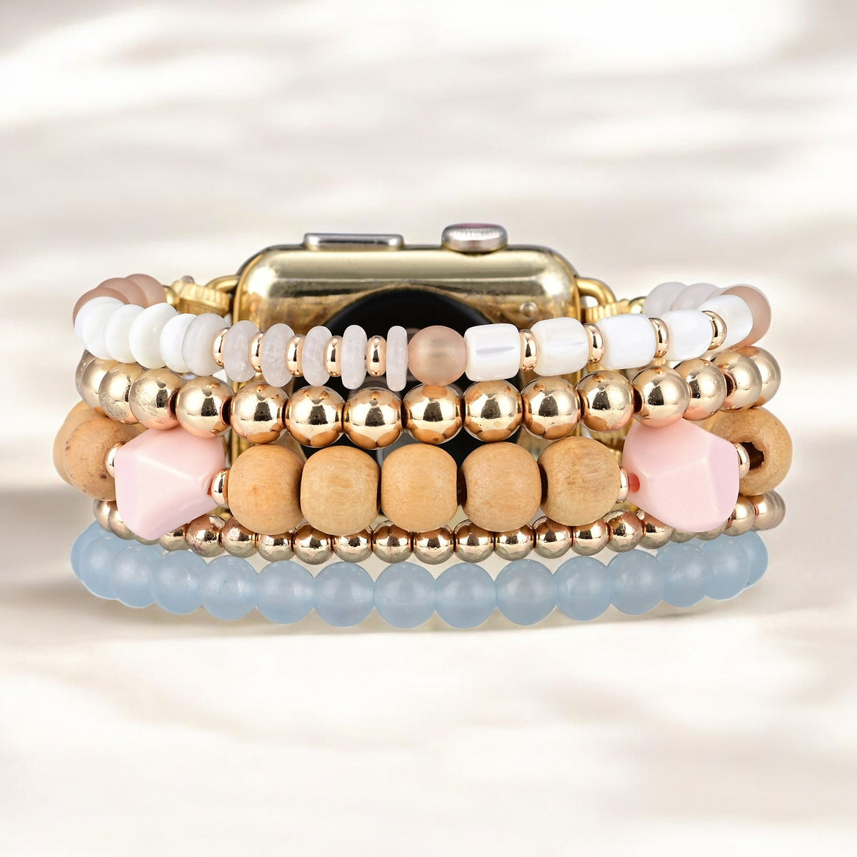 Stretch-Armband Apple Watch Apricot Mist“