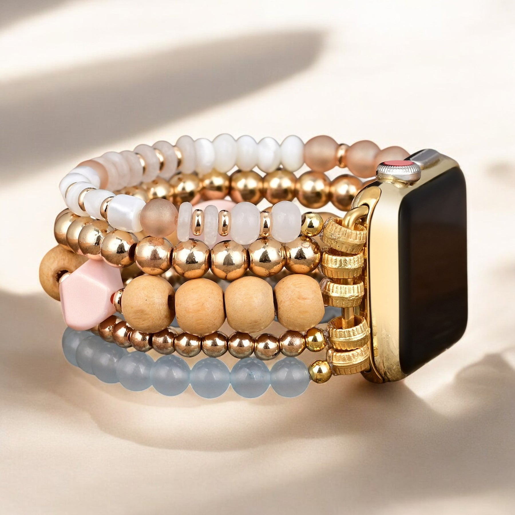 Stretch-Armband Apple Watch Apricot Mist“