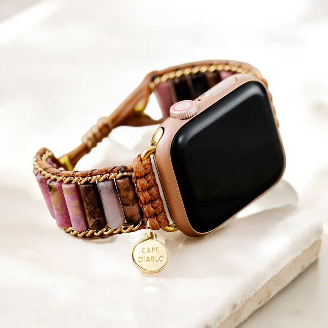 Blühendes Rhodonit- Apple Watch Armband