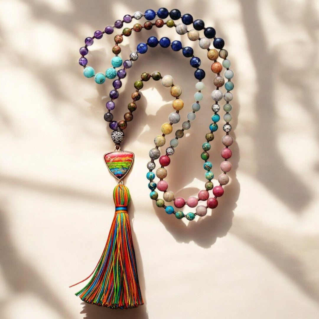 Chakra Charm Quasten-Halskette