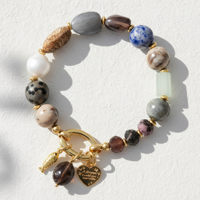 Obsidian Herz Charm Armband