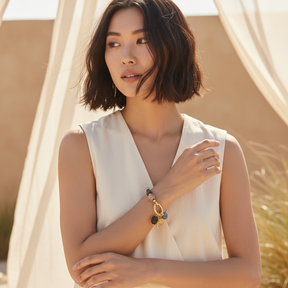 Obsidian Herz Charm Armband