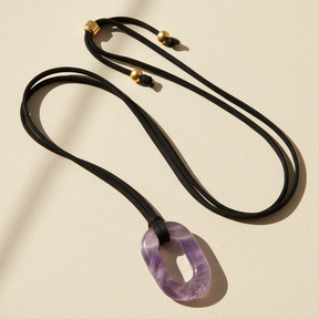 Wildleder Amethyst Gelassenheit Halskette