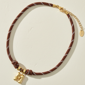 Goldene Bubble Letter Seil Halskette
