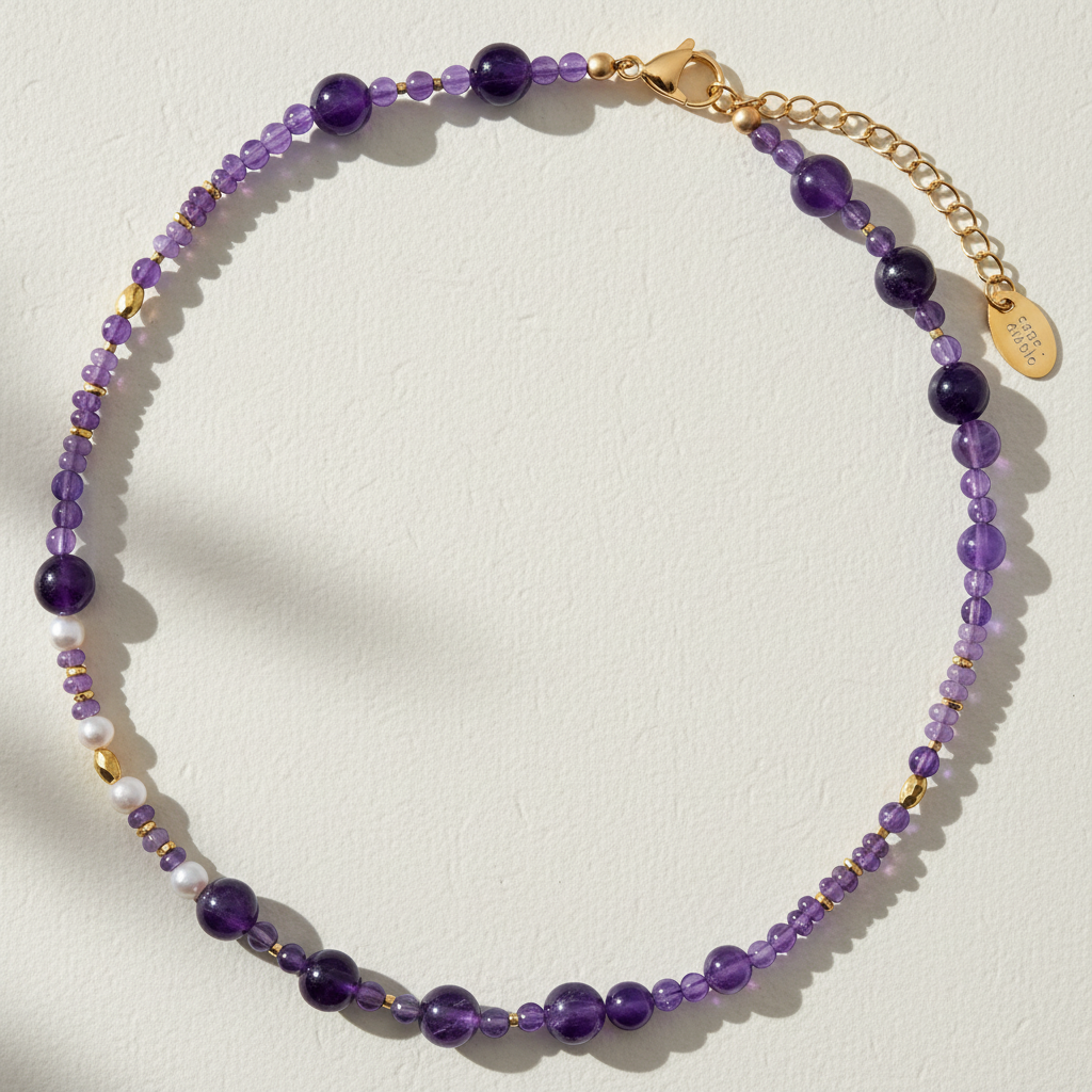 Amethyst- und Perlen-Harmonie-Halskette