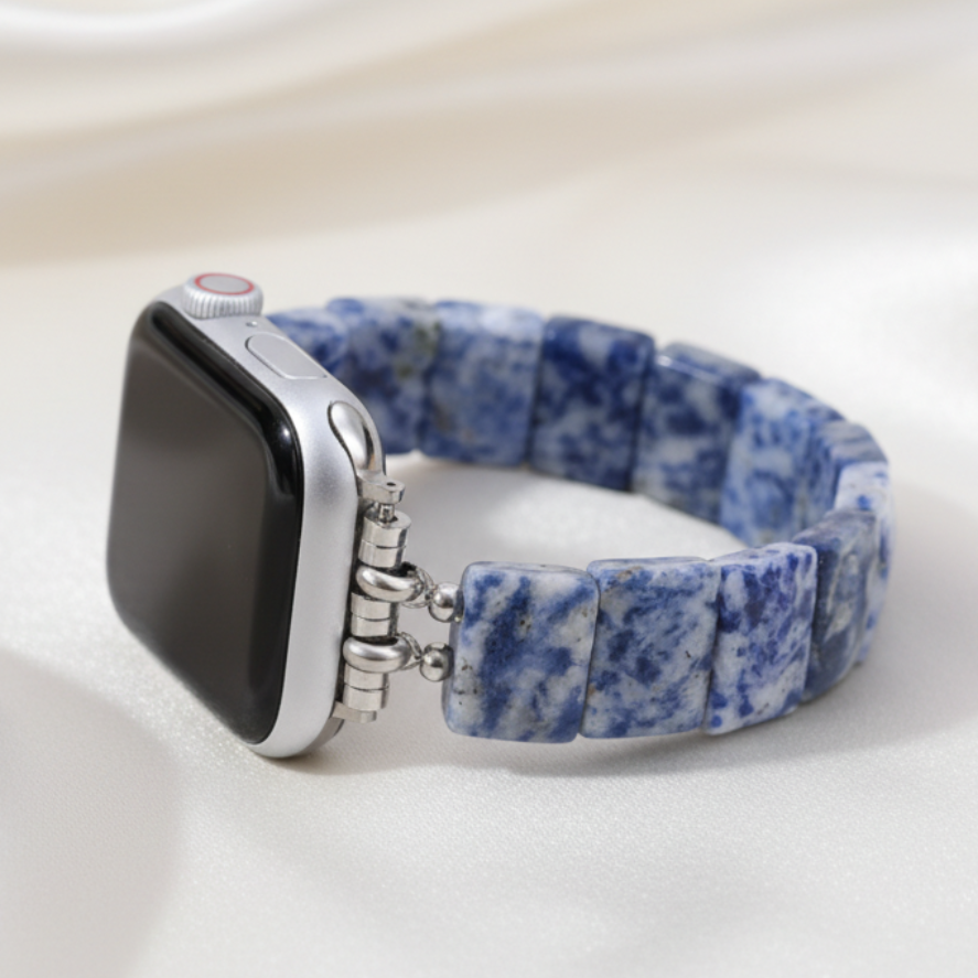 Blauer Horizont Sodalith Dehnbares Apple Watch Armband