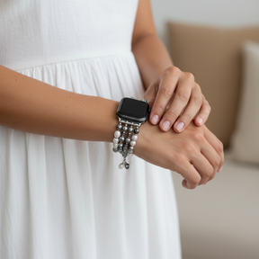 Lunar Luxus Perlen Dehnbares Apple Watch Armband