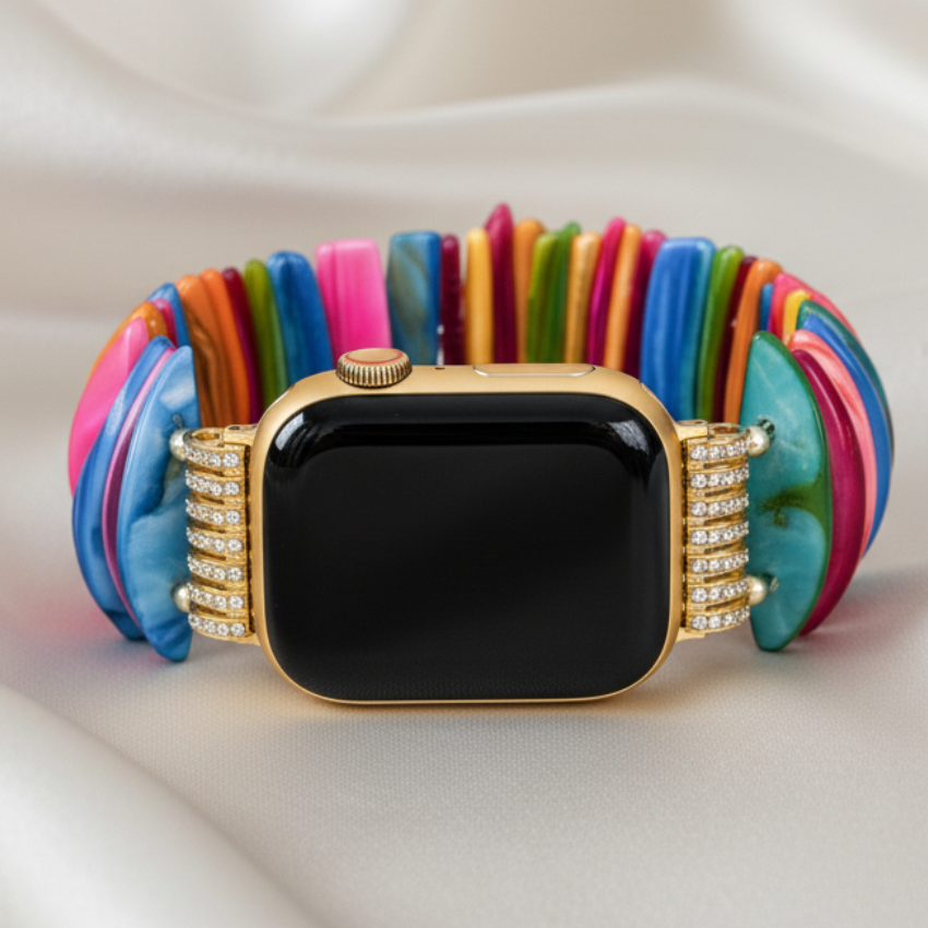 Goldfarbener Dopamin-Schale dehnbarer Apple Watch Armband