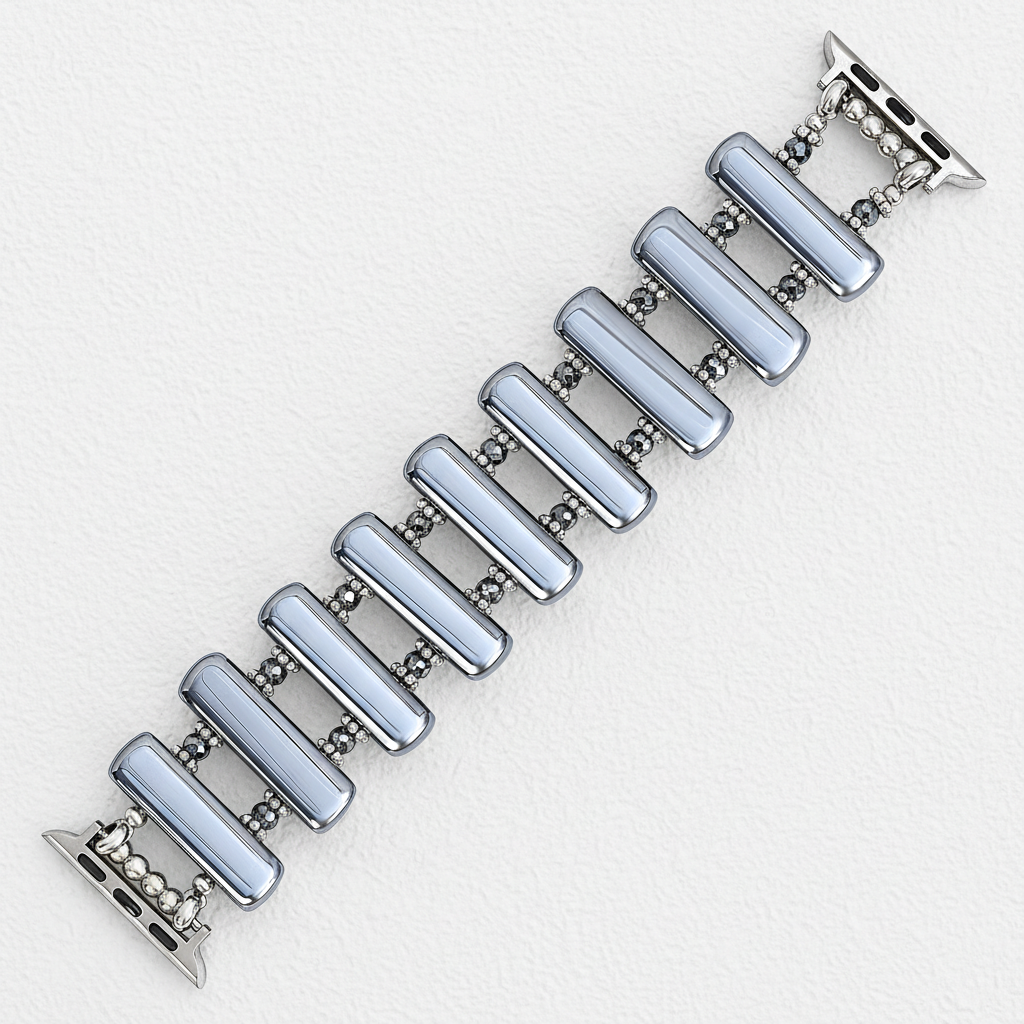 Platin-Eklipse dehnbares Apple Watch Armband