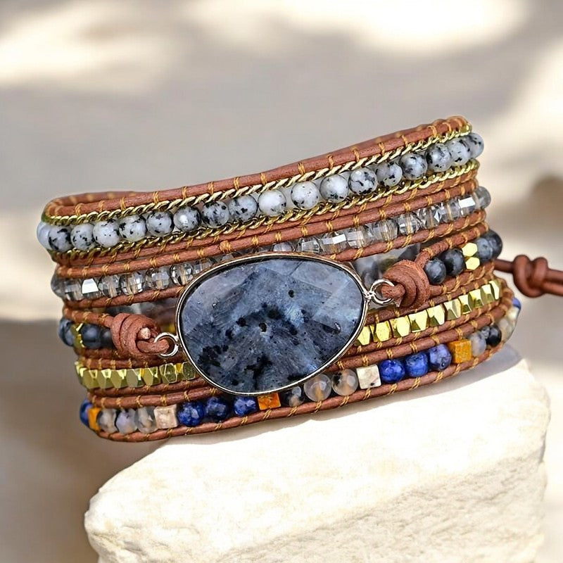 Ätherisches Labradorit Wickelarmband