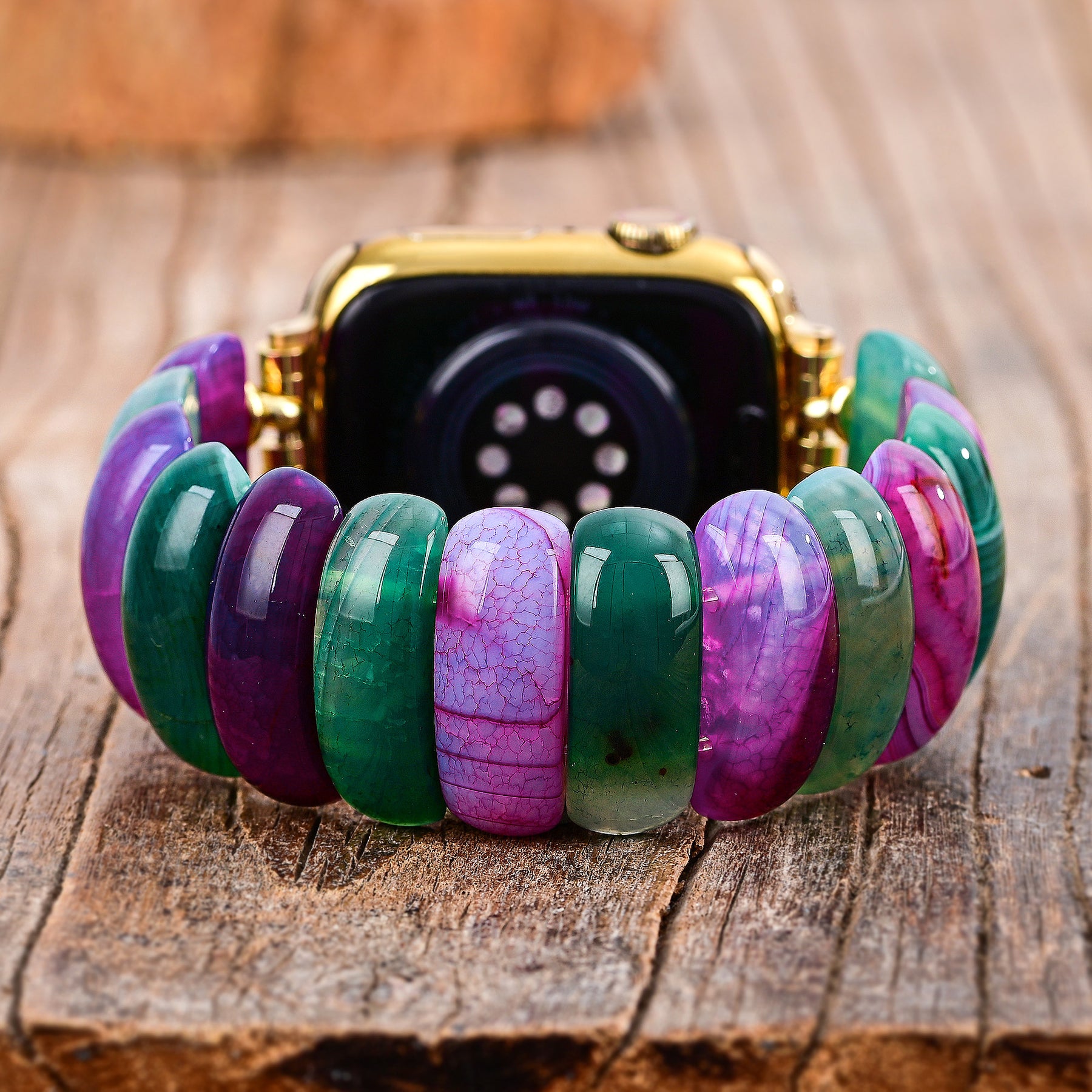 Bohemian Jewel Agate Stretch Apple Watch Armband