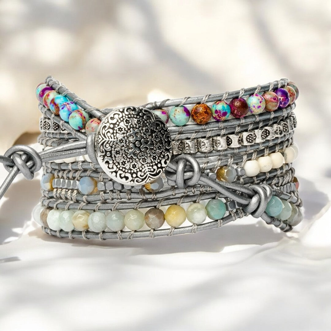 Heilendes türkisfarbenes Schutz-Wickelarmband
