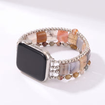 Wild Grace Achat-Stretcharmband für Apple Watch, Silber