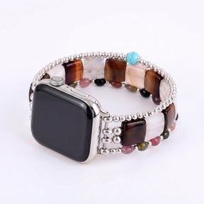 Wild Grace Achat-Stretcharmband für Apple Watch, Silber