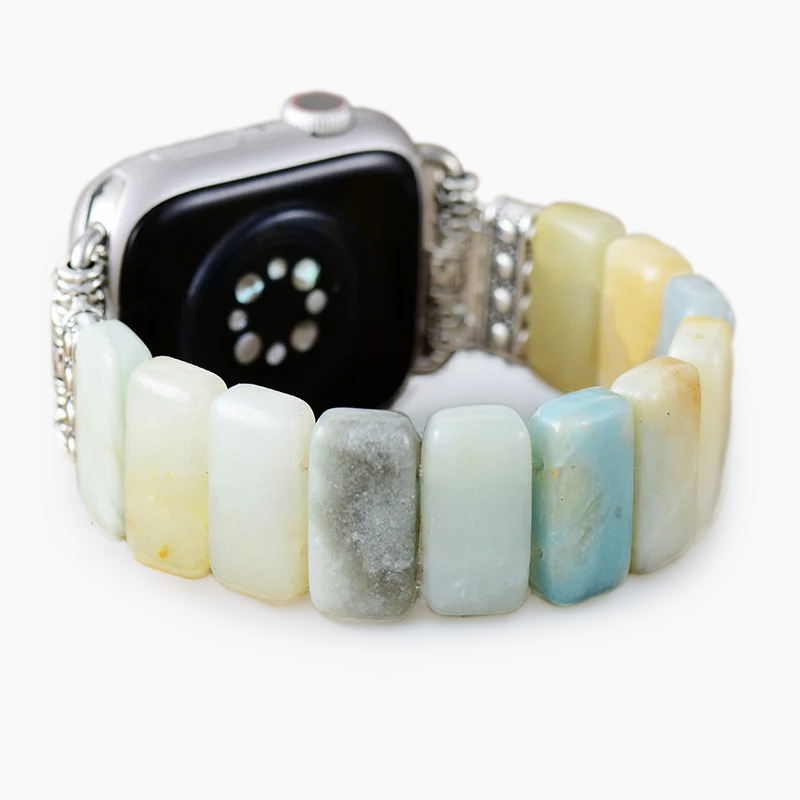Stretch-Armband „Grace“ aus Amazonit für Apple Watch