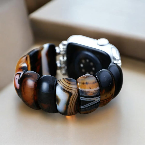 Bohemian Onyx Elegance Stretch Apple Watch Armband