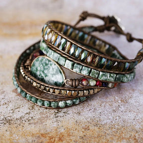 Vintage Verde Wickelarmband