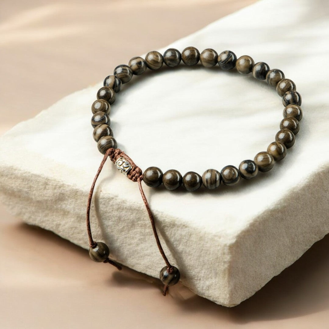 Herrenarmband aus schwarzem Jaspis