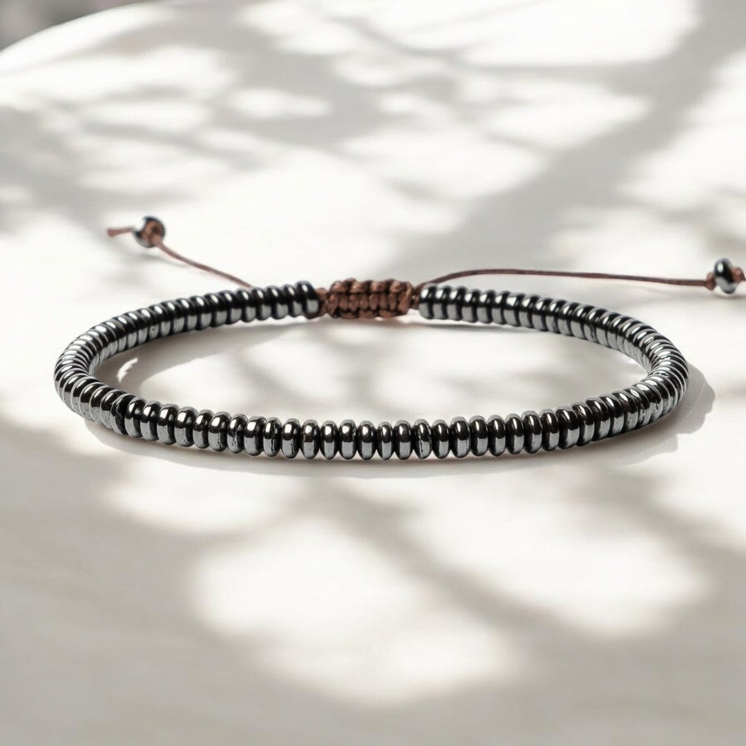 Hämatit-Steinarmband für Herren