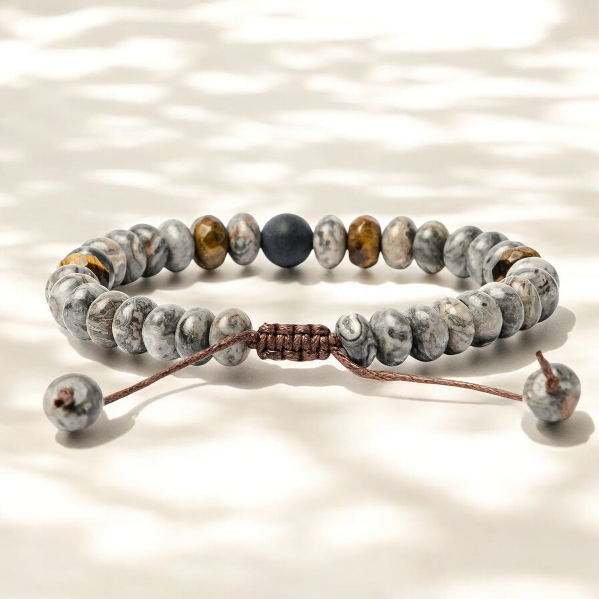 Herren-Armband aus Jaspis und Tigerauge