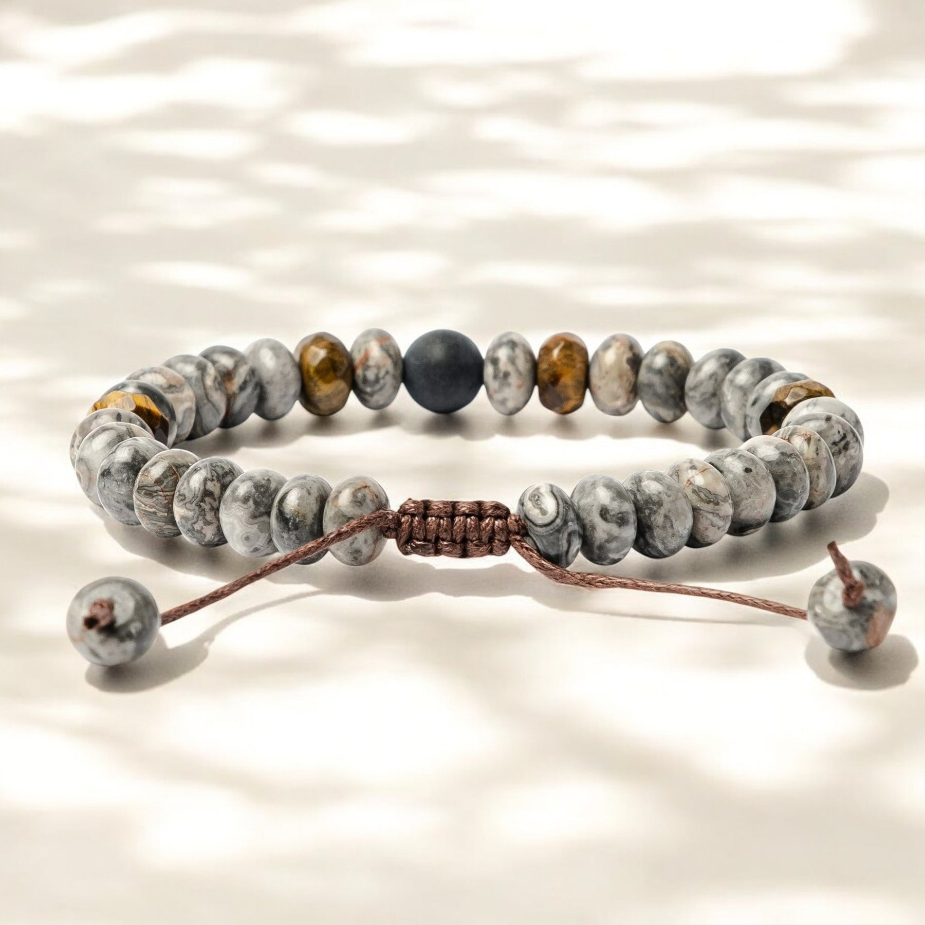 Herren-Armband aus Jaspis und Tigerauge