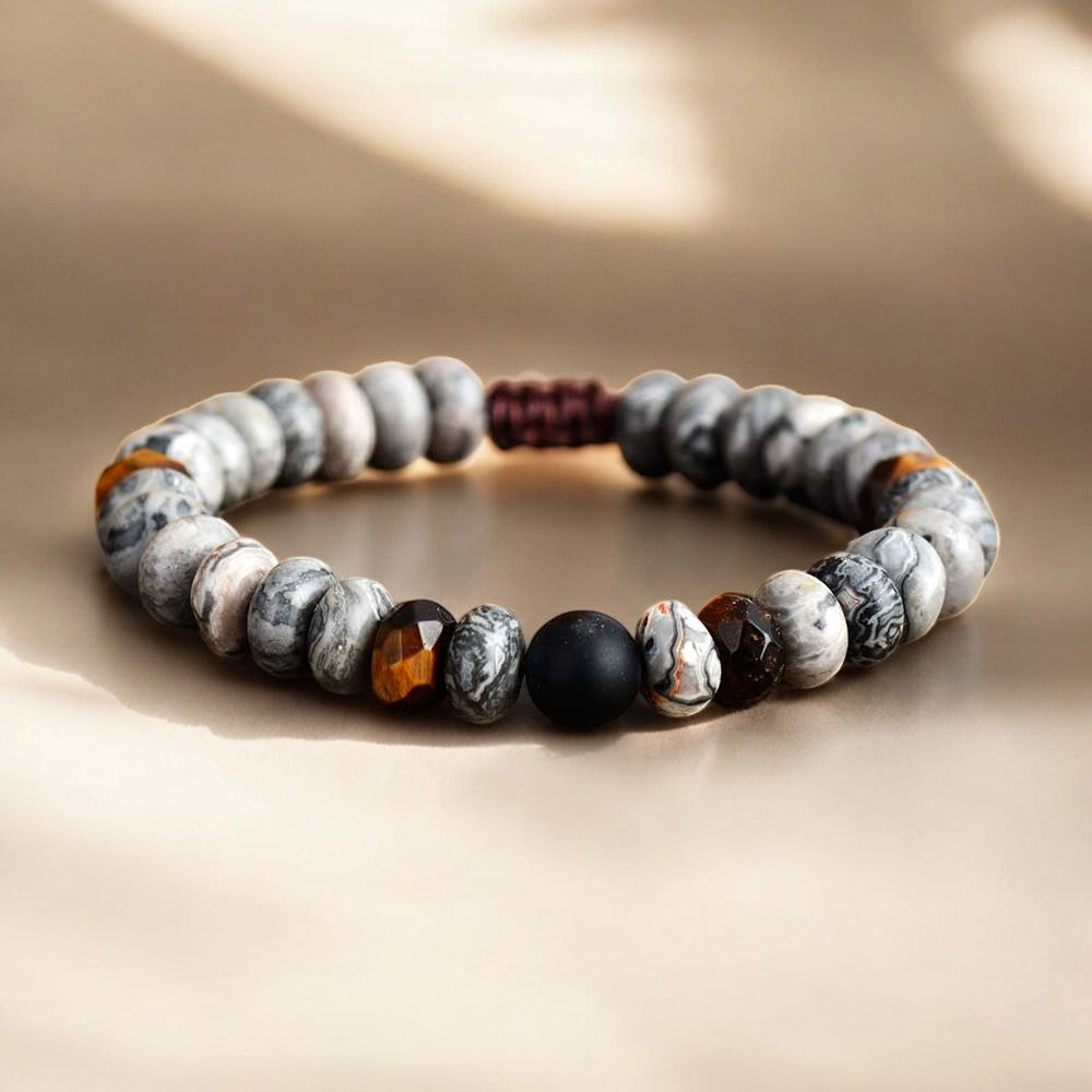Herren-Armband aus Jaspis und Tigerauge