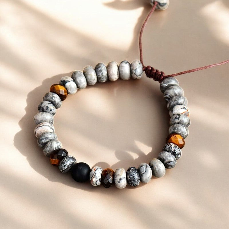 Herren-Armband aus Jaspis und Tigerauge