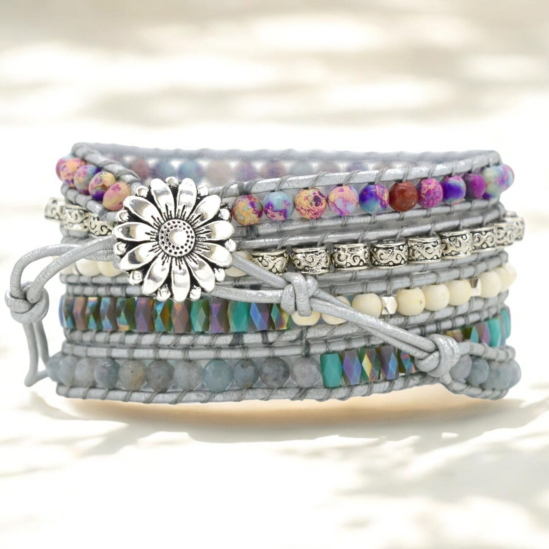 Ozean-Jaspis-Schutz-Wickelarmband