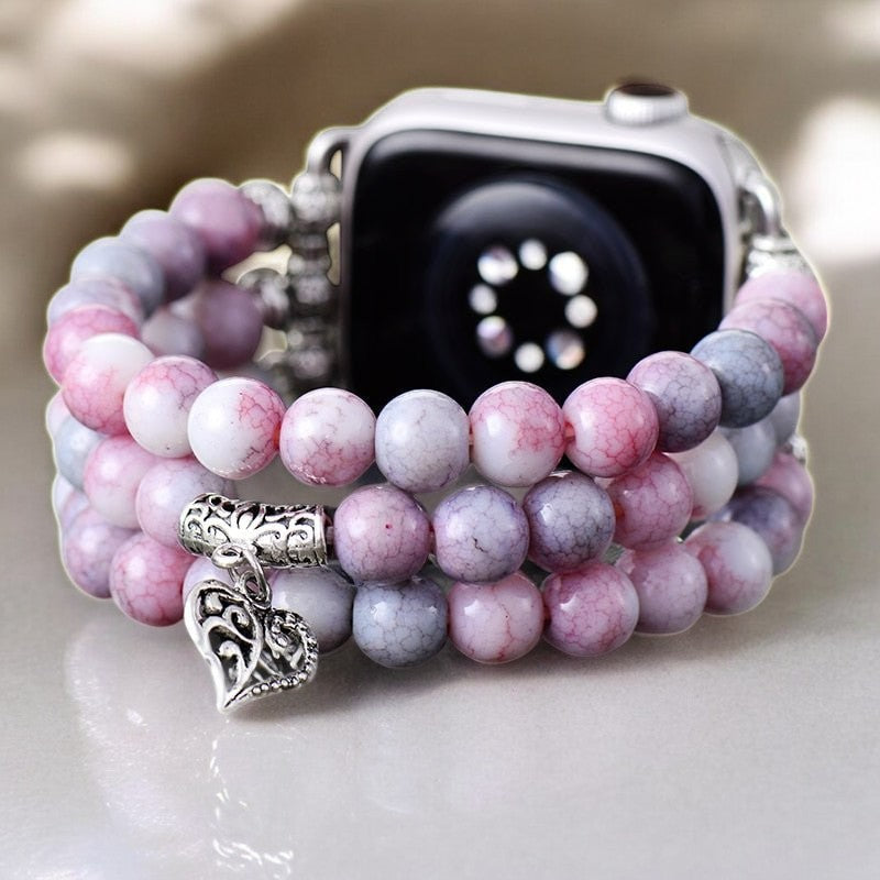 Pastellfarbener Love Stretch Apple Watch Armband