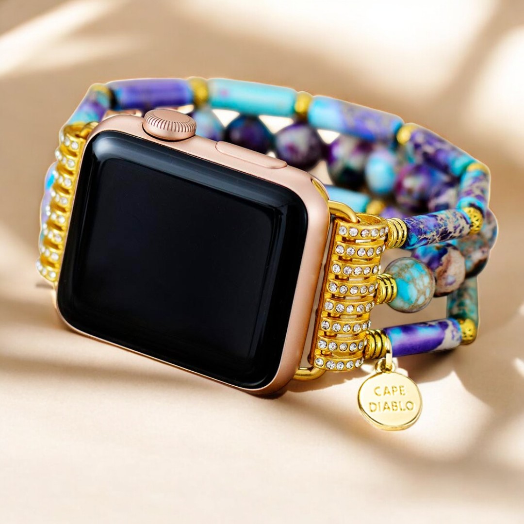 Periwinkle Jasper Stretch Apple Watch Armband