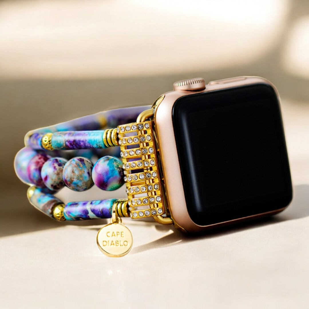 Periwinkle Jasper Stretch Apple Watch Armband