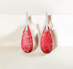 Rote Imperial-Jaspis-Tropfenohrringe