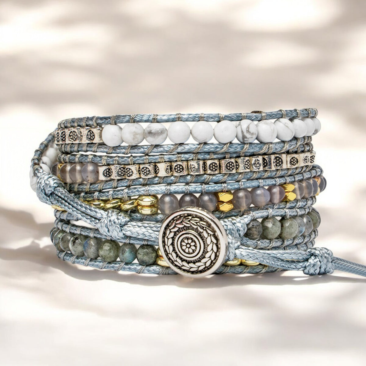 Liebevolles Wickelarmband aus Rosenquarz