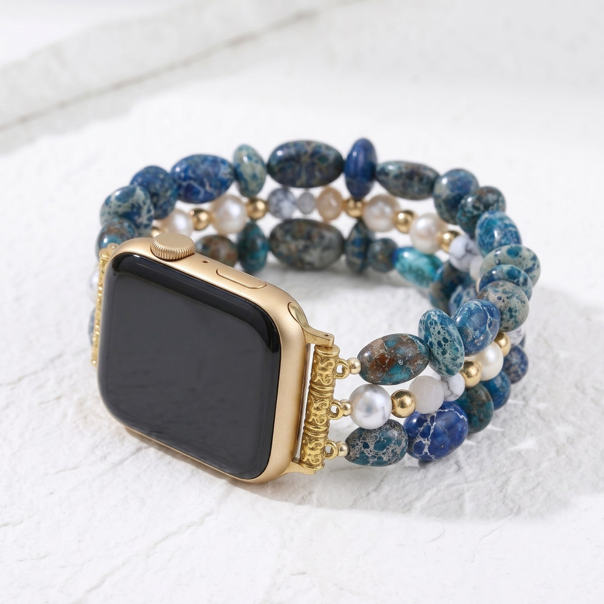 Still Waters sea sediment jasper Apple Watch strap from the other side
