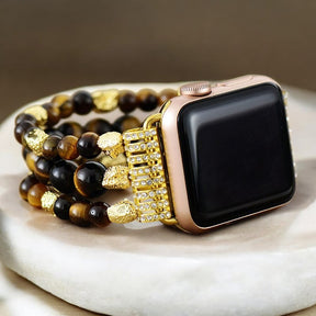 Stretch-Armband Apple Watch mit Tigerauge-Glanz